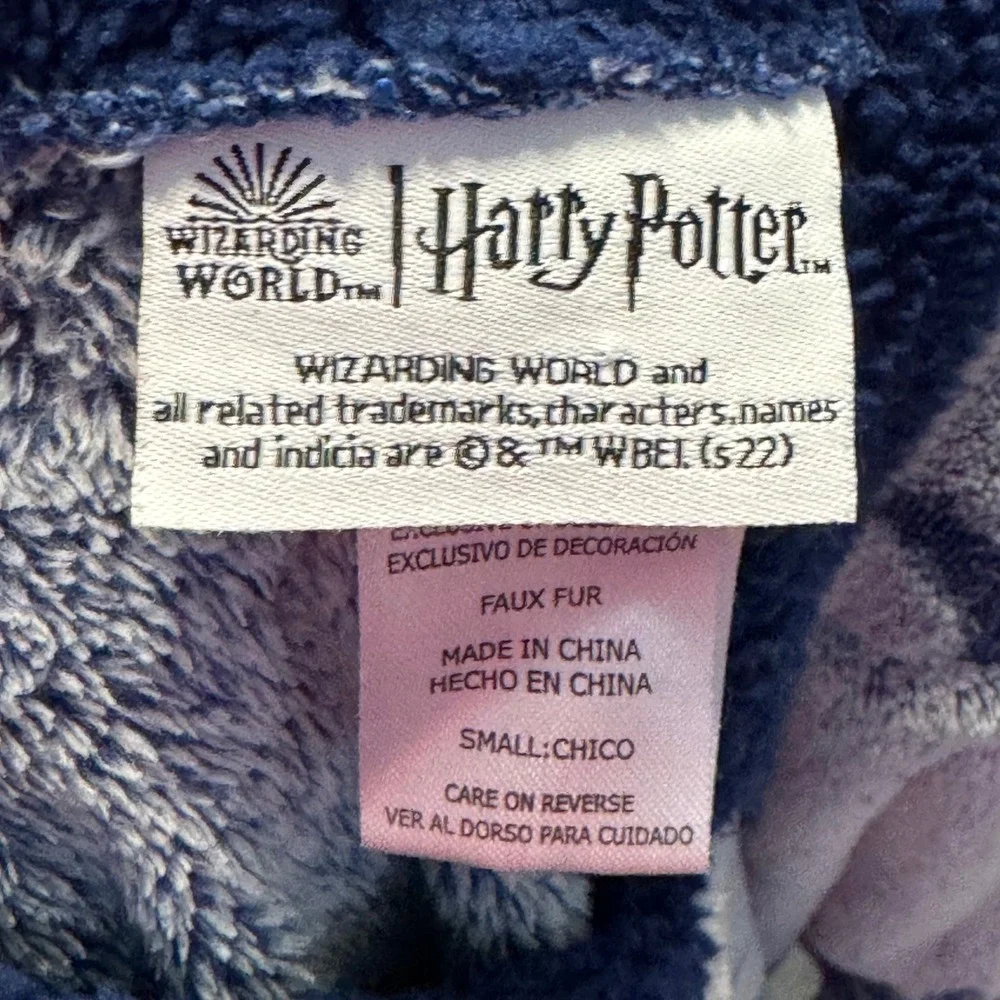 Harry Potter Hoodie Lounger Kids Small Blue Hedwig Faux Fur‎ Fleece